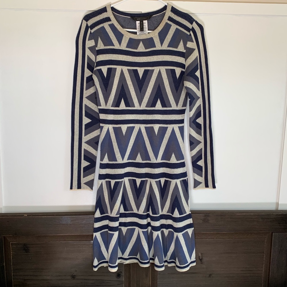 BCBG Geometric Sweater Dress